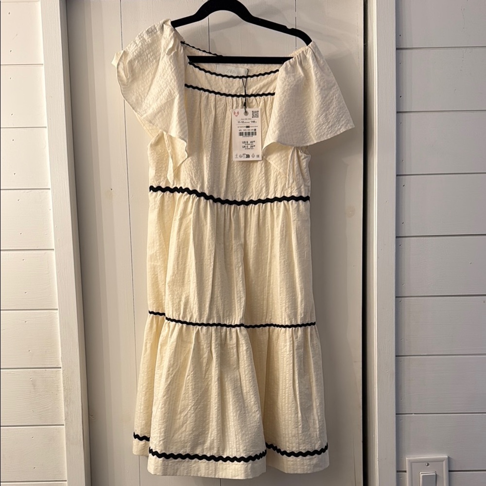 Girls Zara Cream Tiered Sundress